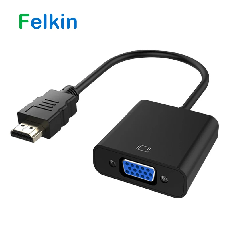 Felkin HDMI в VGA Кабель-адаптер HDMI Мужской в VGA Женский 1080P видео конвертер цифро-аналоговый для ПК ноутбук планшет проектор