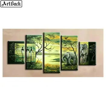 

5 spelled diamond painting tree sunset landscape full square drill diamond embroidery tree living room decorative painting