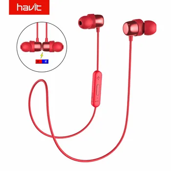 

HAVIT Bluetooth Earphone Sport Earbuds Sweatproof IPX5 Waterproof V4.2 Magnetic Earphones With Microphone 10 Hours Playtime I39