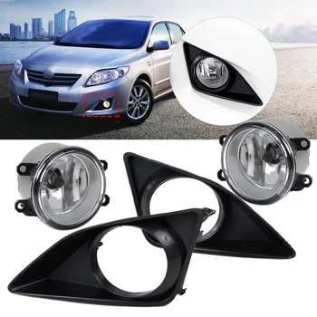 

DWCX 81210-06050 / 81210-0D040 2pcs Front Fog Light Lamp + 2pcs Grille Cover Bezel For Toyota Corolla 2007 2008 2009 2010