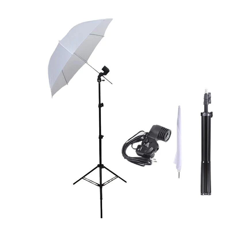 

Photo Studio white 88cm 34.6in Soft Umbrella Set + E27 Photographic Lighting Lamp holder + 2M Light Stand