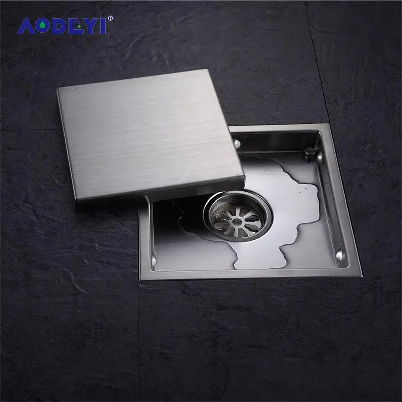 

AODEYI Tile Insert Square Stainless Steel Floor Drain Waste Grates Bathroom Invisible Shower Drain 110 x 110MM Or 150 x 150MM