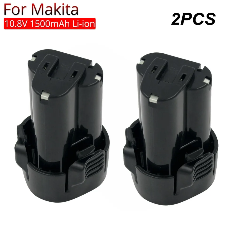 

2PCS BL1013 Replacement Battery 1500mAh Lithium for Makita 10.8V rechargeable Battery 194550-6 194551-4 Cordless Drills DF330D