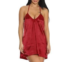 YOUYEDIAN Для женщин Ночная рубашка комплект плюс Размеры сексуальные куколки и лямкой на шее сезон: весна–лето, одежда для сна, ночная сорочка Нижнее бельё для девочек# y30