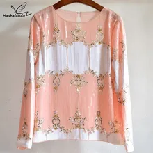 Модный бренд Весна для женщин топы корректирующие Лидер продаж Стильный плюс размеры блестками Повседневная рубашка пикантн