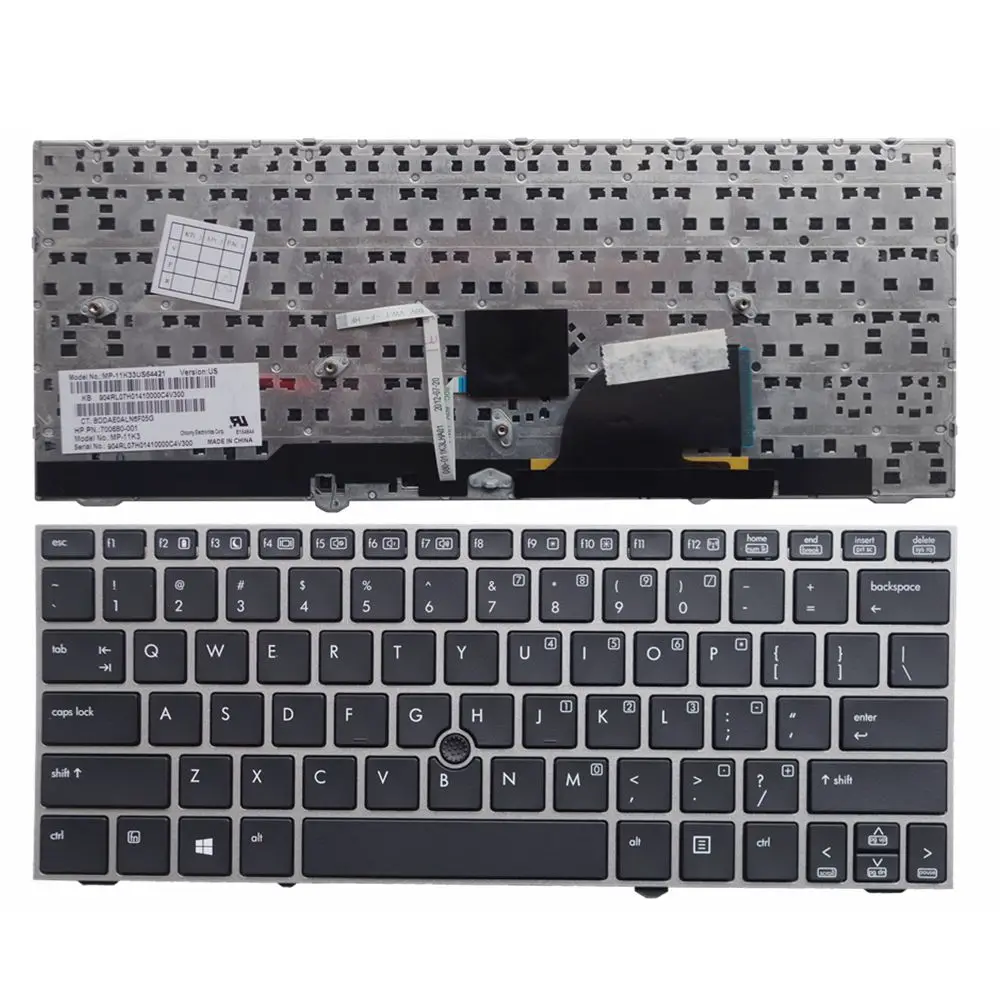 

US Silver New English laptop keyboard FOR HP EliteBook 2170p 2170 with pointing stick