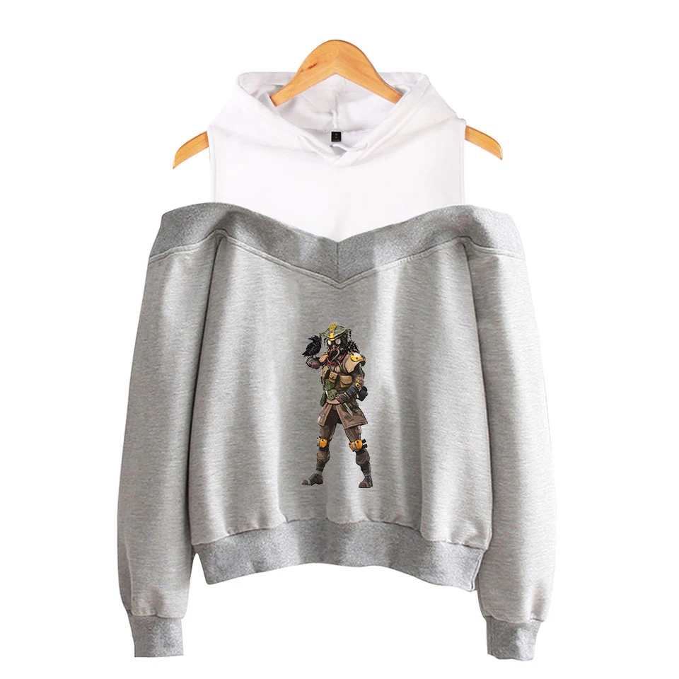 APEX LEGENDS Off-Shoulder Top Hoody Funny Women's Hip Hop Casual Long-sleeved cotton kawaii Hoodies &amp Sweatshirts | Женская