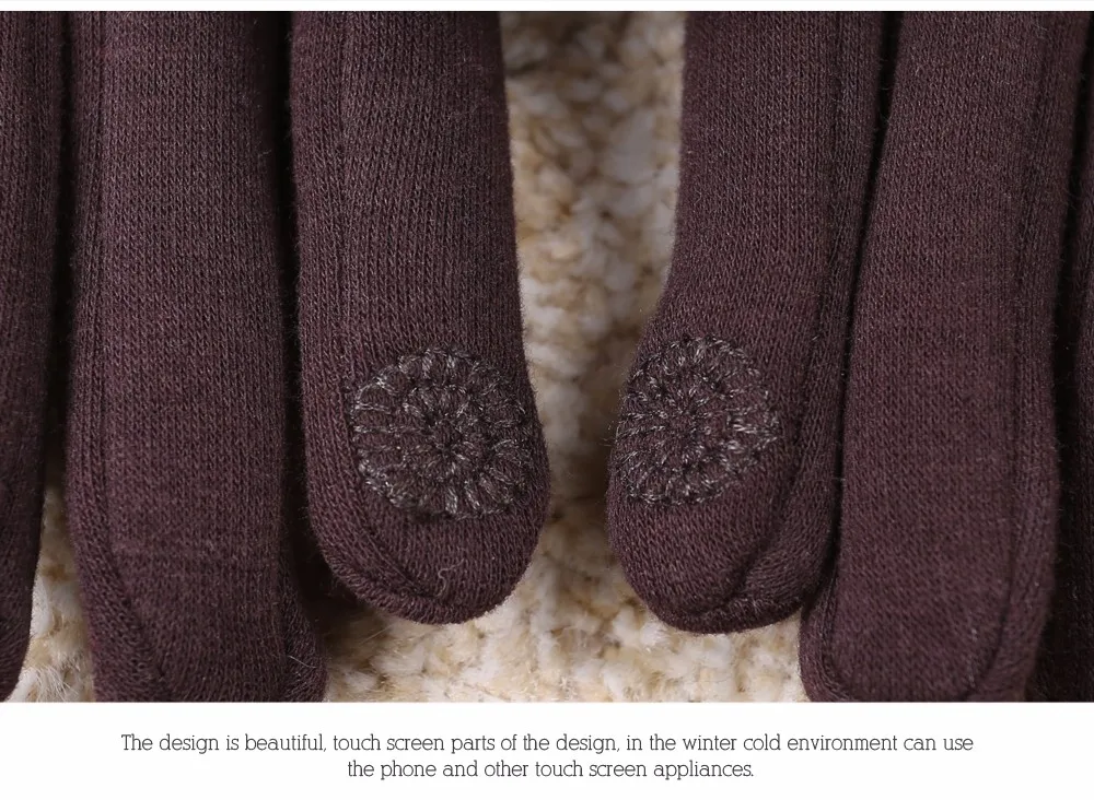 Классические женские перчатки для женщин полиэфирные перчатки варежки для дам Зимние теплые удобные эластичные один размер