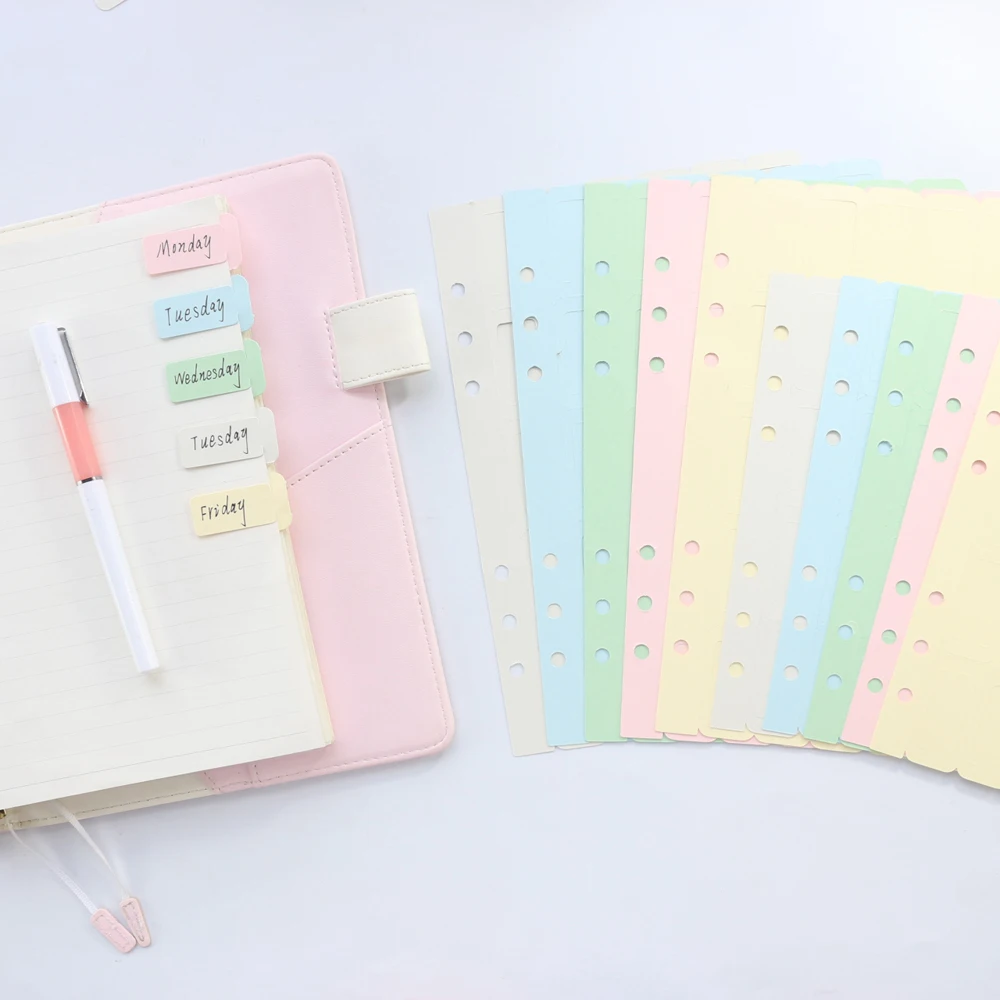 

Domikee classic basic index divider label set for 6 holes binder diary planner notebooks,can write bookmark stationery,150pcs