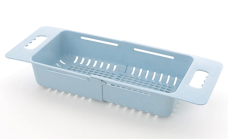 LIYIMENG Kitchen Plastic Sink Drain Basket Rack Organizer Scalable Tableware Vegetable Fruit Rack Storage Drain9