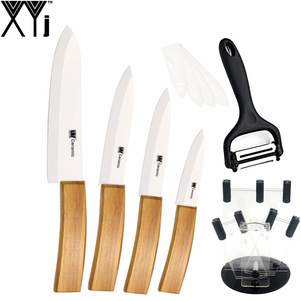 Acrylic Knife Holder Cooking Tools Set 4 Pieces Kitchen Knives 3" 4" 5