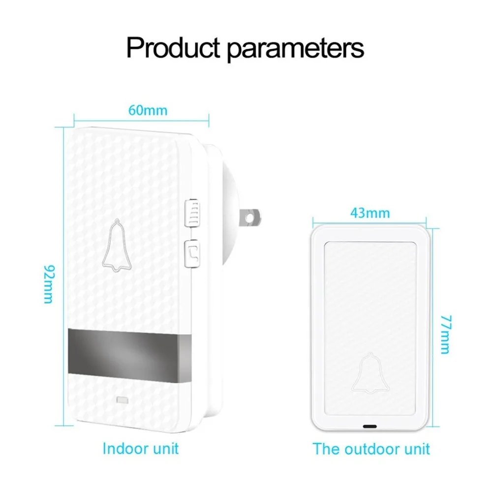 Водонепроницаемый беспроводной Dingdong дверной звонок с автономным питанием 28 мелодий на большое расстояние без батареи 1 передатчик+ 1 приемник