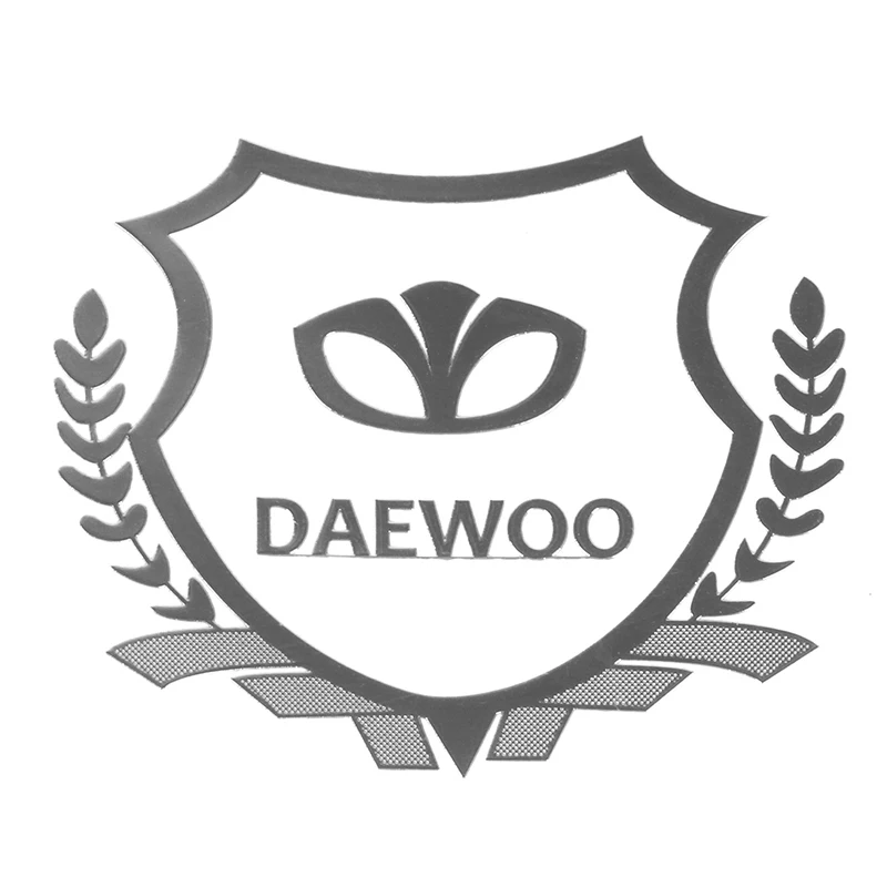 2 шт Серебряный 3D металлический автомобильный стикер эмблема значок чехол для Lada Renault Opel Dacia Ssangyong SAAB Daewoo Chery автомобиль ABARTH Стайлинг - Название цвета: DAEWOO