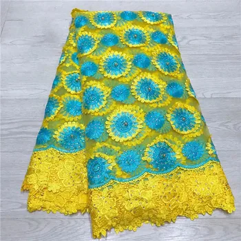 

New arrival French cord embroidery net fabric African tulle lace for fashion dress JNZ331(5yards/lot)