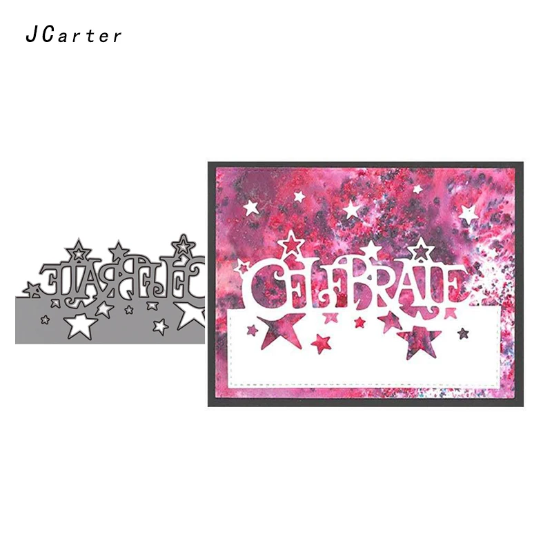 

JC Metal Cutting Dies for Scrapbooking Stencil CELEBRATE Letters Words Craft Cut Die Handmade Album Paper Cards Make Model Decor