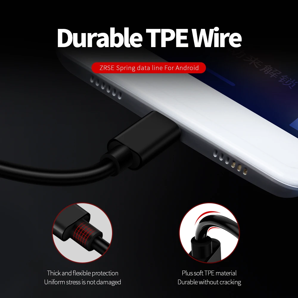 ZRSE usb type-C кабель для Xiaomi 8 9 весна 2.4A Быстрая зарядка данных type-C кабель для OnePlus 7 6 6T type C кабель для samsung S10