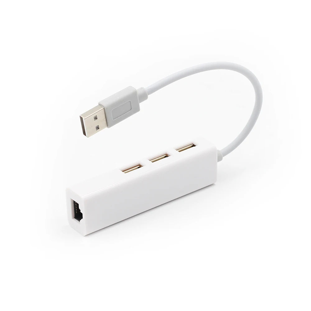 USB Ethernet с 3 Порты и разъёмы USB HUB 2,0 RJ45 Lan сетевой карты USB для Ethernet-адаптер для Mac iOS Android PC RTL8152 концентратор USB 2,0