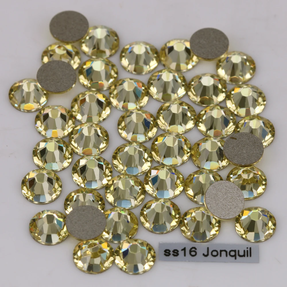 ss16 (3.8-4.0mm) Jonquil Glue On Rhinestones for Nail Art 1440pcs/Pack AAA Flat Back Non Hotfix | Красота и здоровье