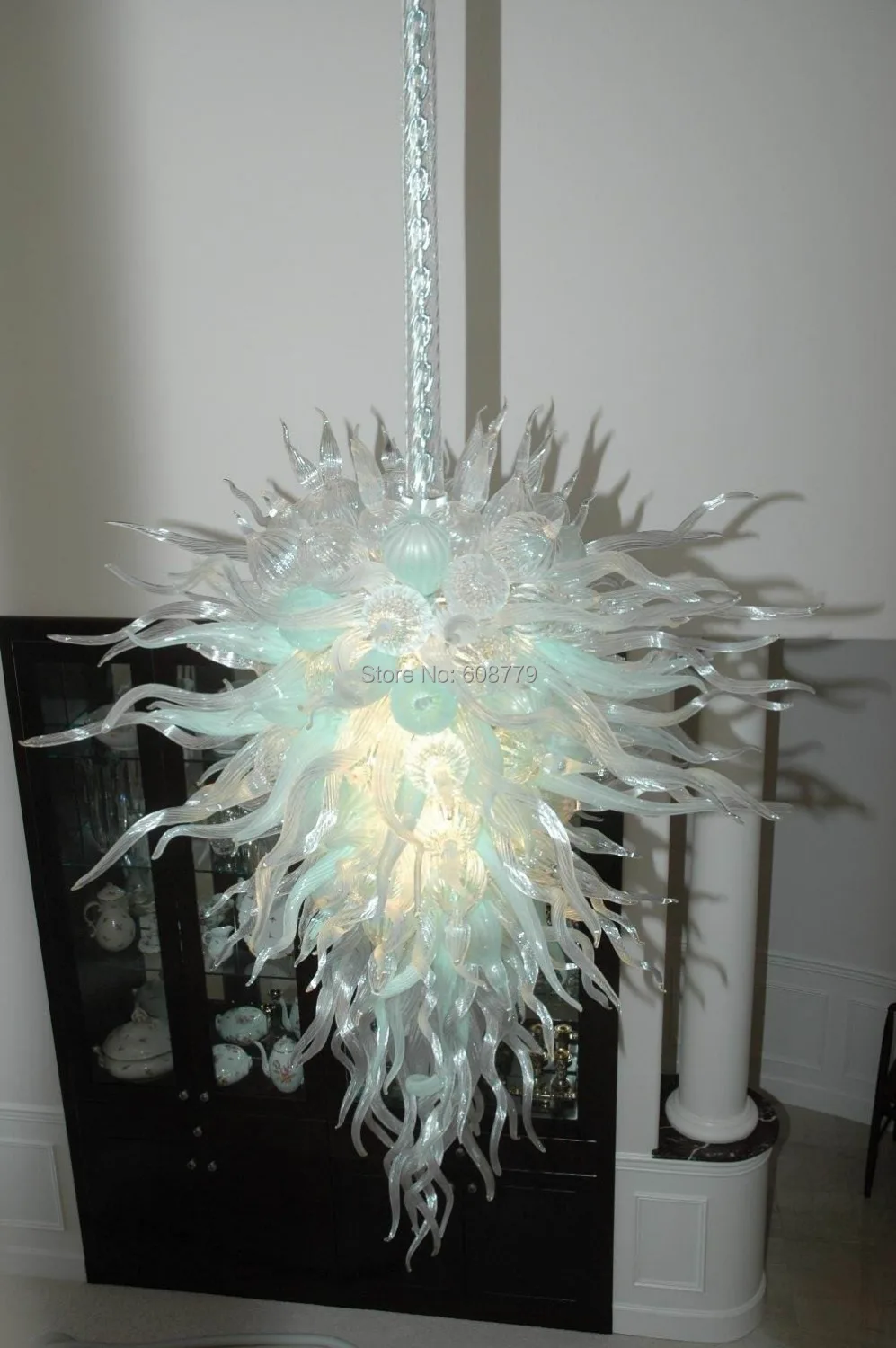 Free Shipping Large Hand Blown Glass Modern Crystal Chandelierin Chandeliers from Lights