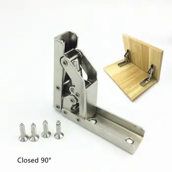 

1 Pair 2pcs of stainless steel 90 degree folding hinge bracket hidden table holder hinge furniture accessories