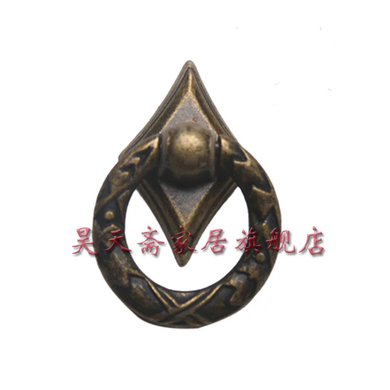 

[Haotian vegetarian] cabinet handle handle European-style antique copper door handle pastoral handle HTD-065