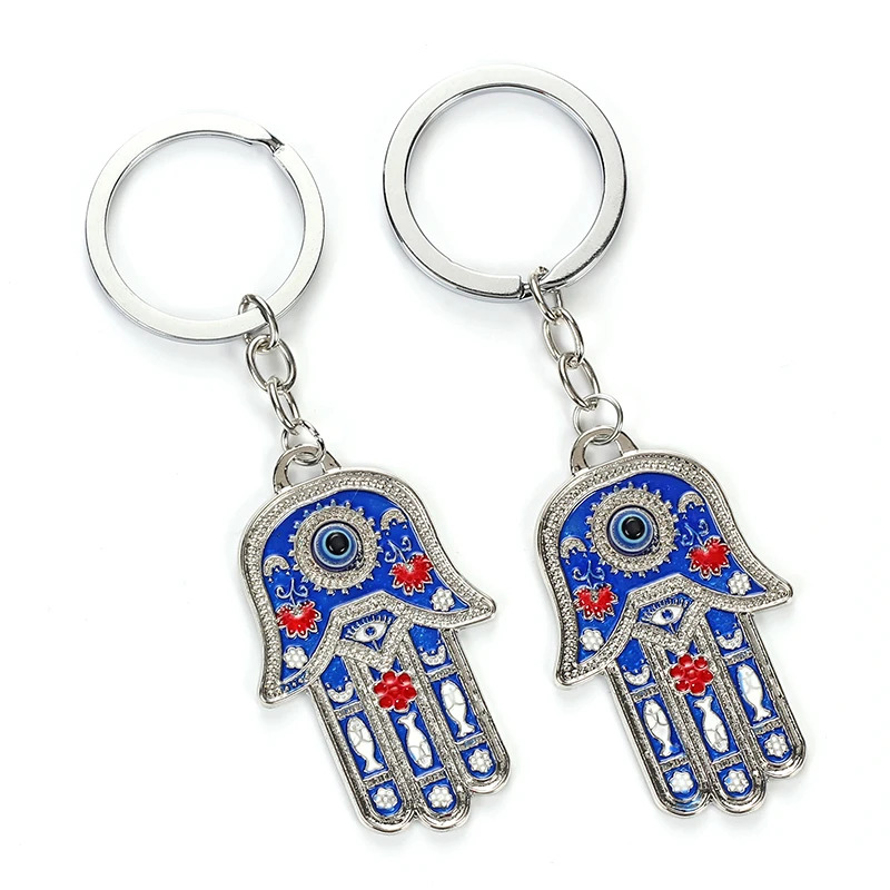 Lucky Eye Hamsa ручная клавиша цепь зло брелок для ключей в форме глаза масло падение