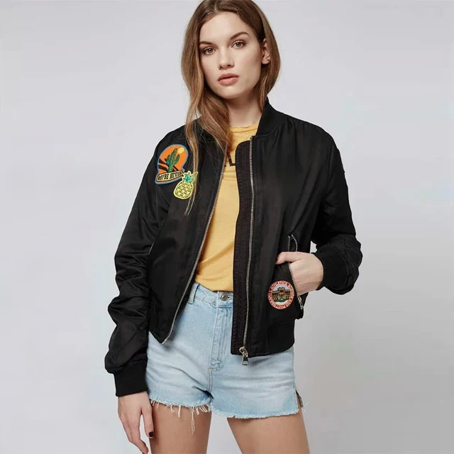 Vintage MA1 Flight Bomber Jackets Embroidered Patches