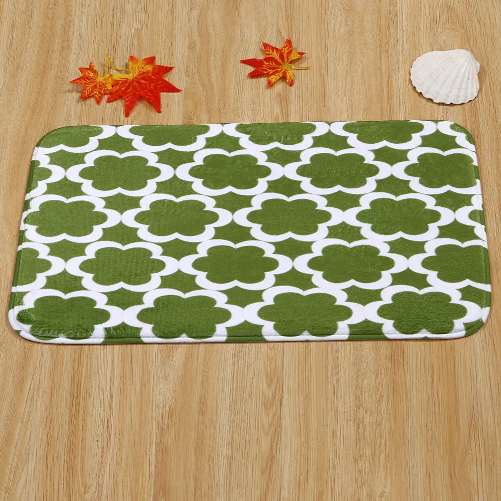 

1PC New Green Pattern Home Bedroom Front Door Anti - Slip Mats Carpet Mix Map L708
