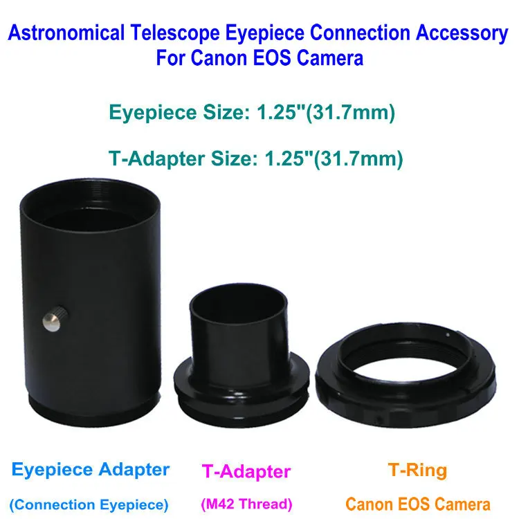 1.25 projection camera adapter telescope eyepiece fittings Canon EOS