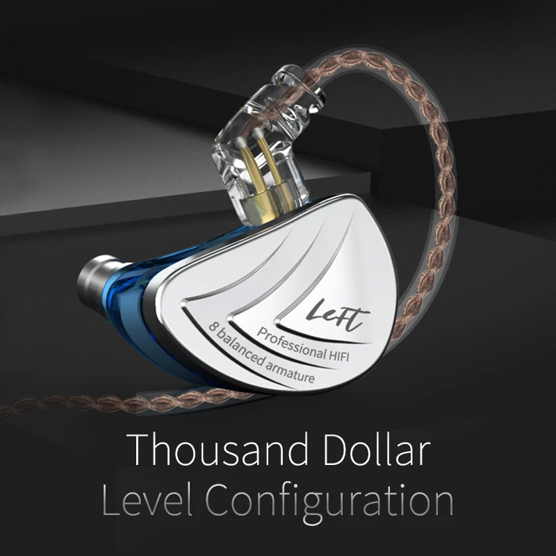Billig KZ AS16 Headset 16BA Ausgewogene Anker Einheiten HIFI Bass In Ear Monitor Kopfhörer Noise Cancelling Ohrhörer Kopfhörer Für Telefon