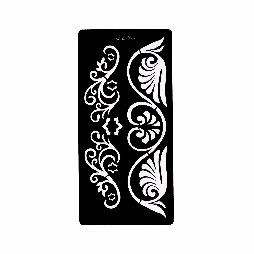 1 Piece Henna Tattoo Stencil Hollow Airbrush Painting Body Waist Art Hearts Wing Design Paste Drawing Henna Tattoo Template S258