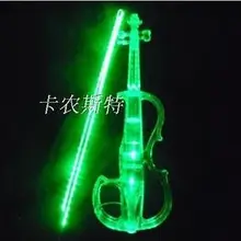 Кристалл акриловые Скрипки зеленый светодиод Электронные Скрипки электро-акустическая Скрипки 4/4