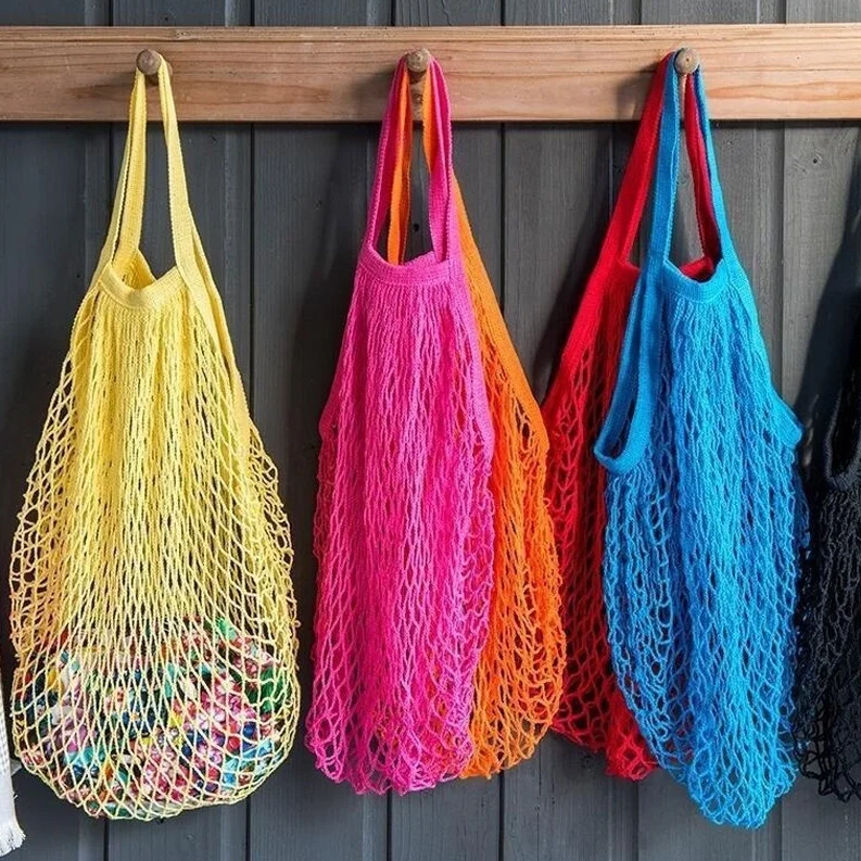 

1Pcs Reusable String Shopping Grocery Bag Shopper Tote Mesh Net Woven shoulder Bag reticule bag Shopping Bag Dropshipping