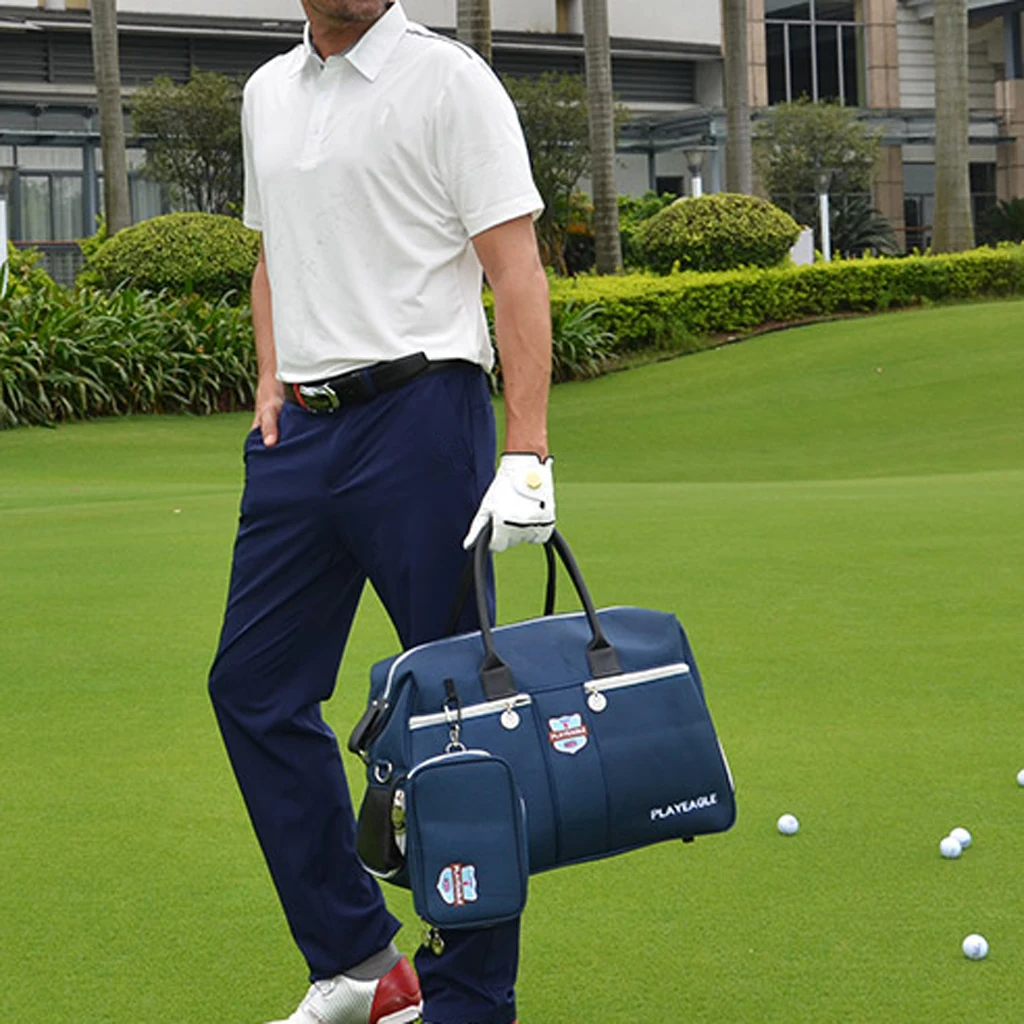 

Nylon Waterproof Golf Clothing Wrap Bag with Shoes Pocket Golf Duffle Bag Collection Travel Luggage Organizer with Mini Handbag