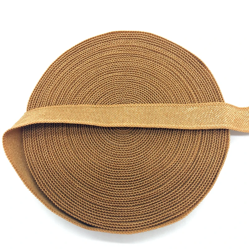 

5Yards/lot 3/8" 10mm Brown Solid Shiny Satin Elastics Band Headband Bra Strap Dress Sewing Trim