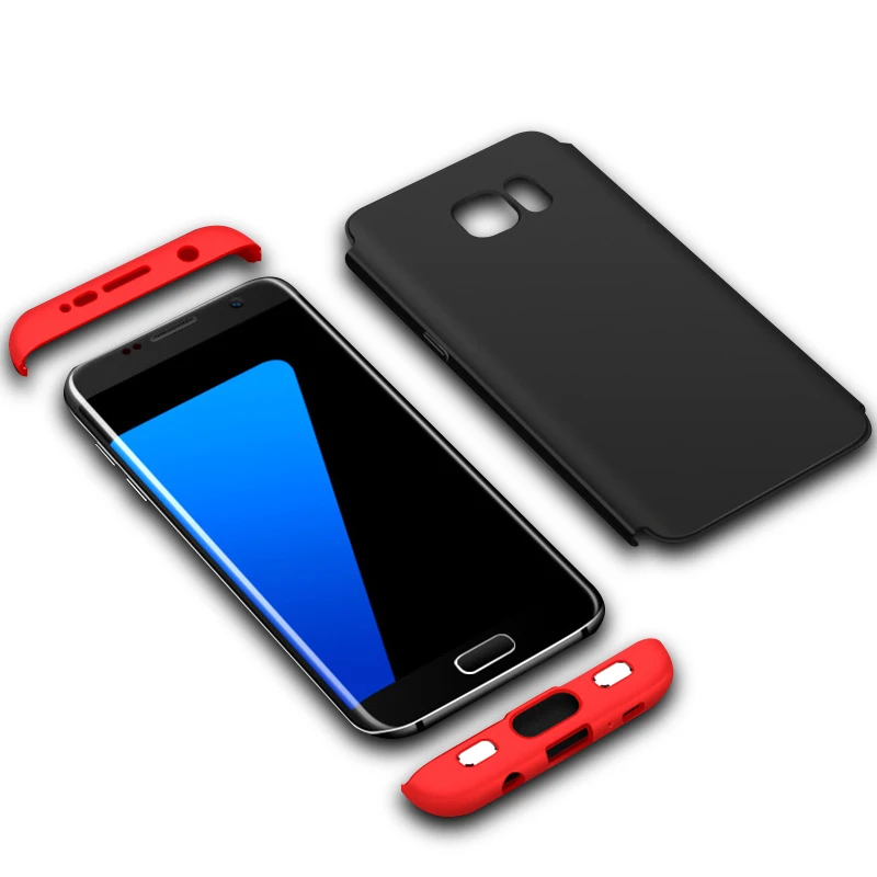 

360 Degree Full Body Protective Phone Case For Samsung Galaxy S7 Edge Front PC+ Soft TPU Silicon Full Back Cover
