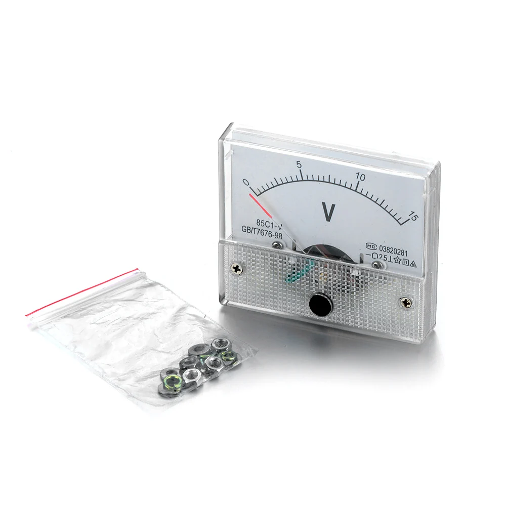 Прочный 1 шт. Мини Аналоговый вольтметр 85C1 V DC 0 15/50 в измеритель напряжения Панель