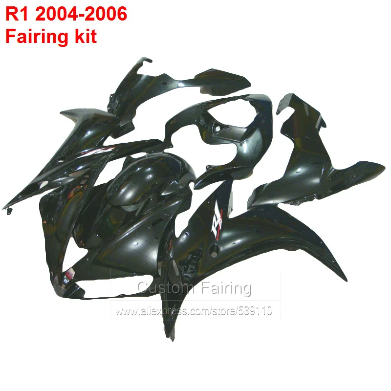 

Motorcycle fairings For YAMAHA yzf r1 04 2004 ( Glossy black ) Injection mold Fairing kit lx16