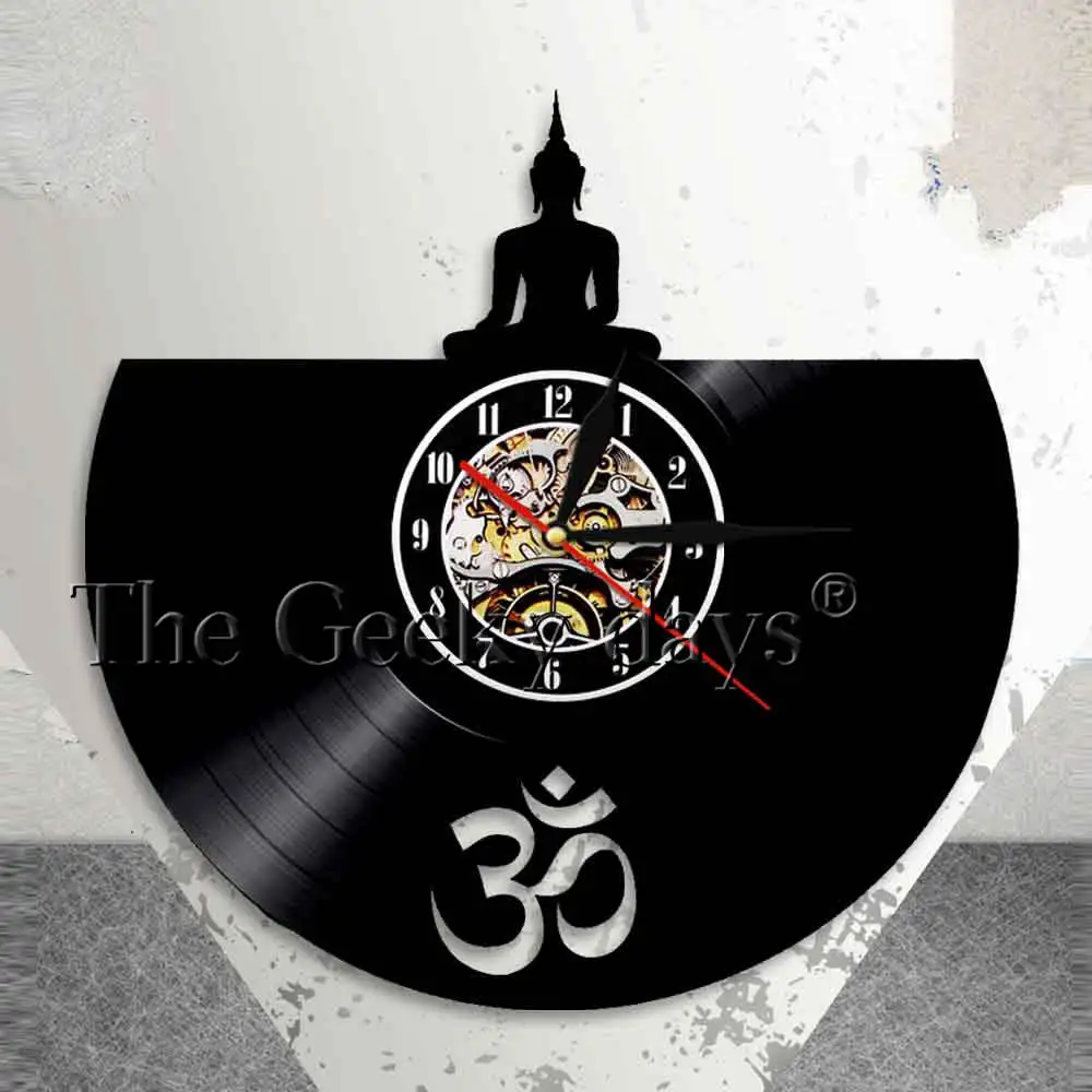 Om Buddha Meditation Zen Wall Art Wall Clock Yoga Studio Wall Decor