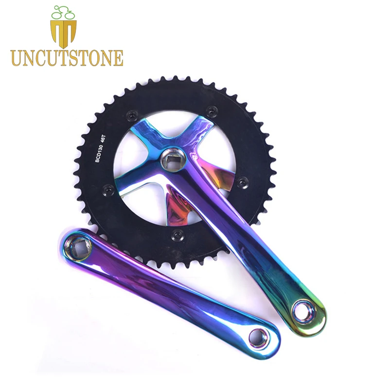 

Fixed Gear Bike Crankset CNC chainwheel 46T Track bike Sprocket Cranks Single Speed road Bicycle Crank set