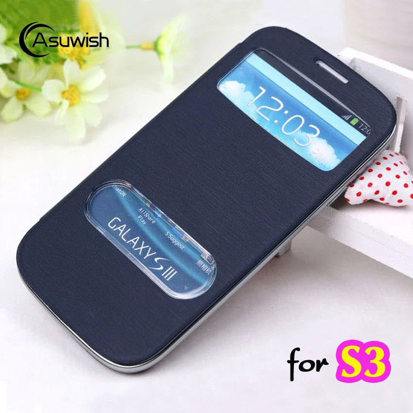 Кожаный чехол Asuwish с откидной крышкой для Samsung Galaxy S3 Galaxys3 Neo Duos S 3 GT I9300 I9301 I9301i I9300i