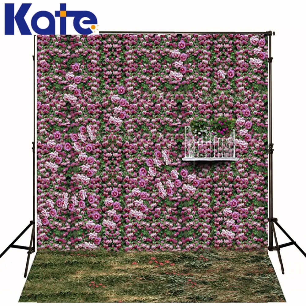 

KATE 10x10ft Flower Wall Purple Photo Studio Backdrop Fundo Flowers Hay Fence3D Baby Photography Backdrop Background Lk 1857