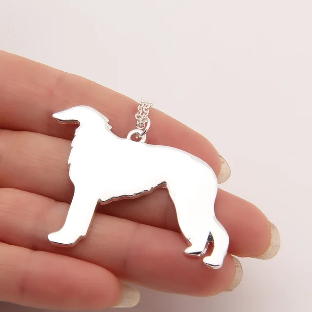 Borzoi Hound Head Pendant Necklace Dog Rescue Memorial Gift for Women