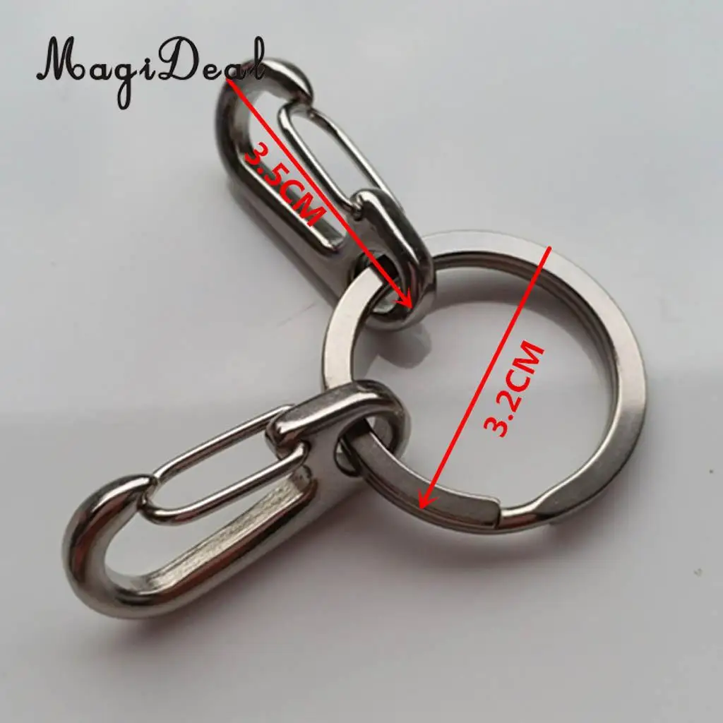 2 Pcs Stainless Steel Snorkeling Swimming Diving Quick Release Keychain Carabiner Snap Hook Quickdraw Clip with Key Chain