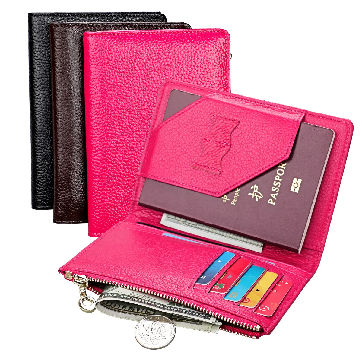 

Travel Passport Cover Foldable Credit Card Holder Money Wallet Multifunction Documents Flight Bit License Purse Bag