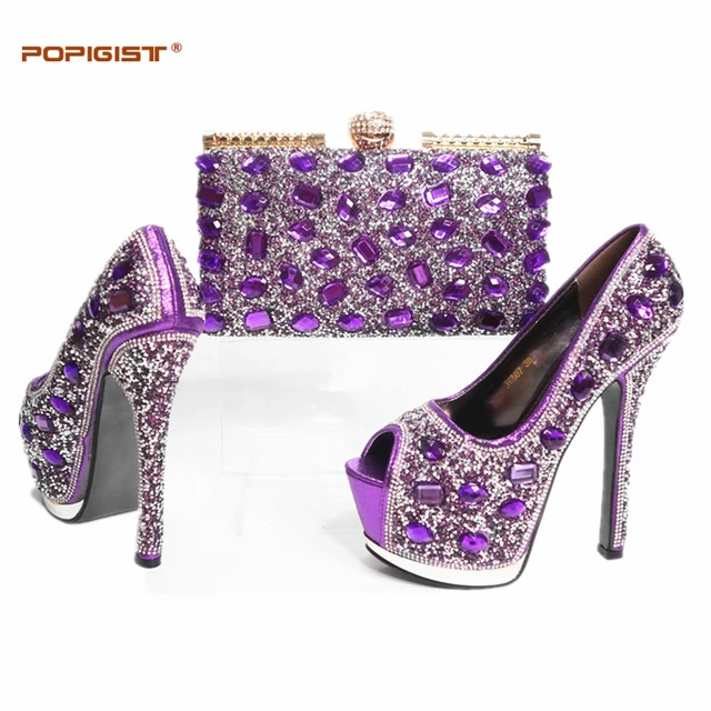 Lila Farbe Passenden Schuhe Und Taschen Für Afrikanische Partys Lila Farbe Passenden Schuhe Und Taschen Für Afrikanische Partys Italienische Mit Hochwertigen Frauen