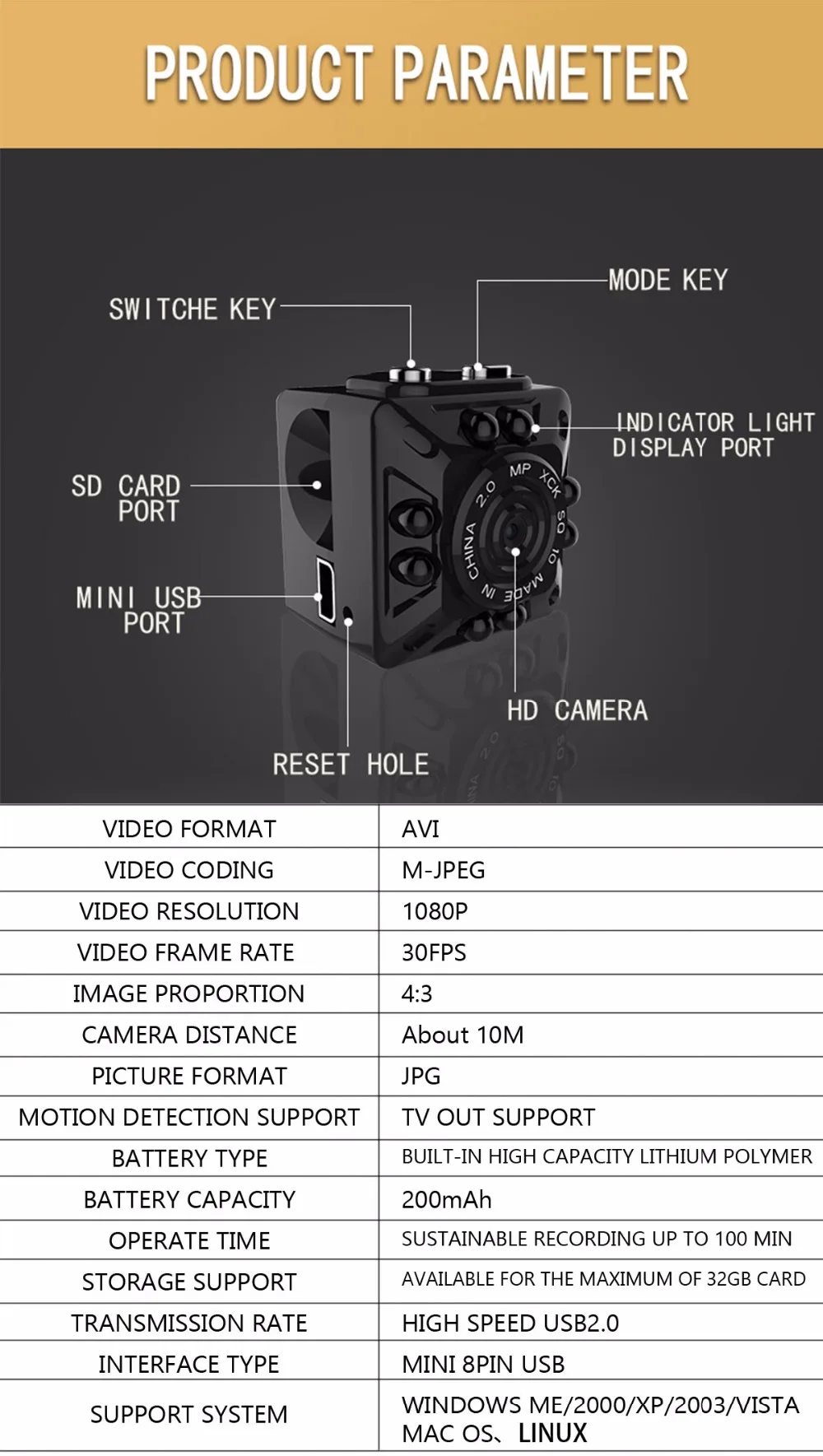 Горячая Распродажа, мини-камера SQ10, HD датчик движения, микро USB камера, Full 720p 1080 P, мини видеокамера, инфракрасная камера ночного видения