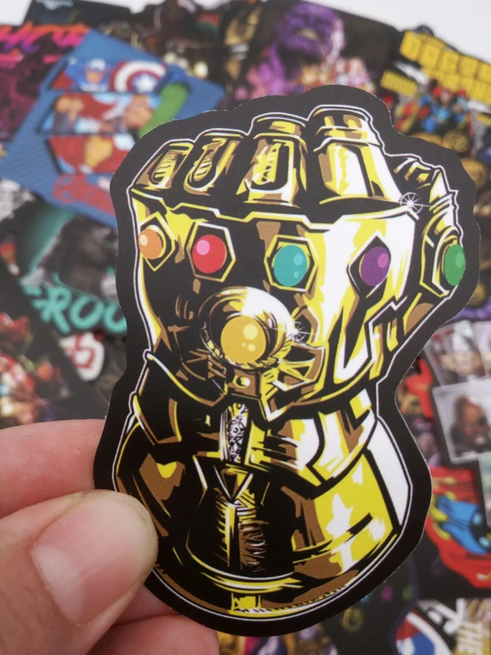 108 шт 2020 Новый Marvel Superhroes Thanos перчатка бесконечности Gauntlet наклейки бомба