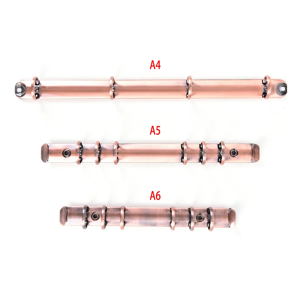 Новое поступление красочные металлический винтовой зажим для бумаги из нержавеющей стали A4 A5 A6 папка с файлом зажим записная книжка с кольцевым механизмом зажим Железный зажим - Цвет: Red broonze