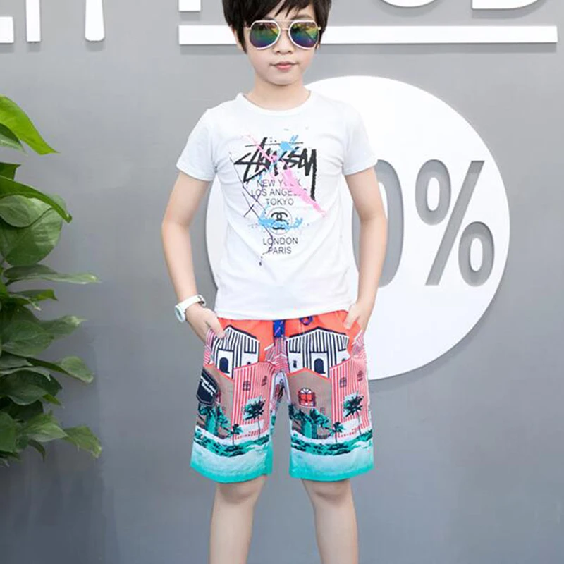 Популярные шорты для мальчиков 7, 10, 12, 15 лет, пляжные шорты для маленьких мальчиков, пляжные шорты для плавания, детские летние спортивные шорты